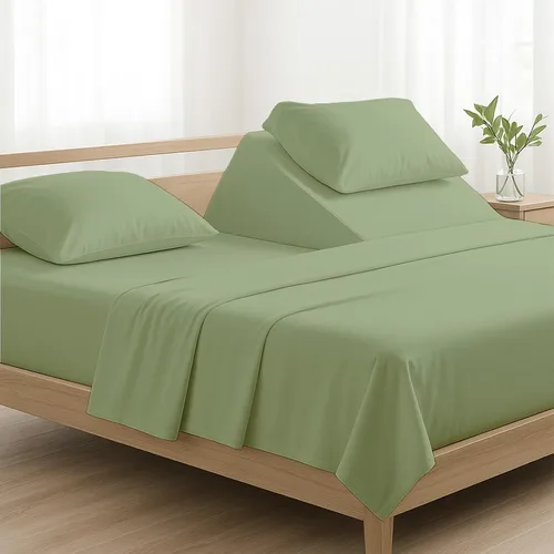 Vista 13 de NON Sticky cotton Juego de sábanas de 4 piezas para cama ajustable con números de sueño, 100% algodón egipcio, cabezal flexible de 34 pulgadas, se