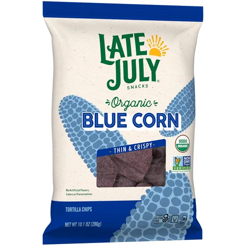 Vista 7 de Late July - Chips de tortilla de maíz azul orgánico, bolsa de 10.1 Oz