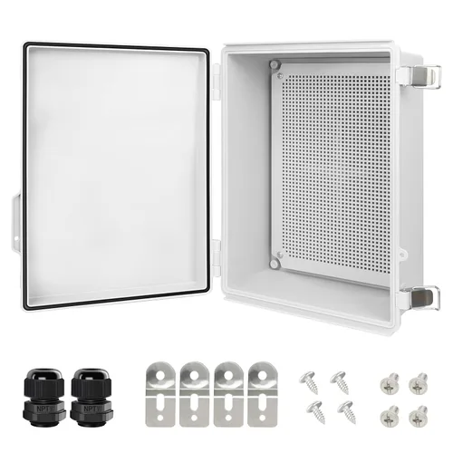 Vista 32 de LeMotech Caja Eléctrica, IP67 Impermeable con Bisagras Cubierta Transparente Pestillo de Acero Inoxidable Caja de Conexiones, Carcasa Eléctrica