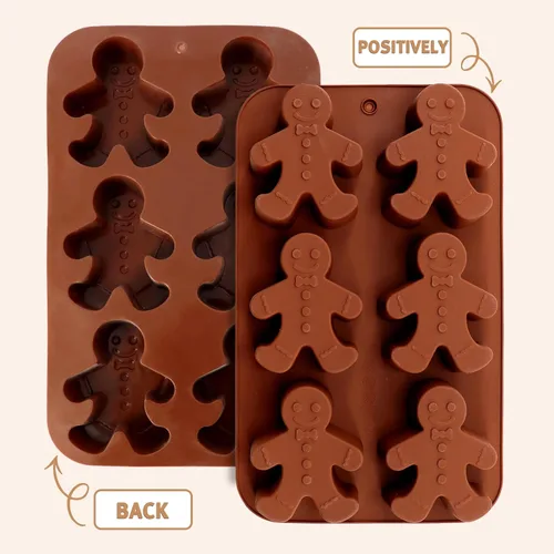 Vista 6 de Molde de silicona para hornear, molde de chocolate para hombre de jengibre, molde de jabón para bricolaje
