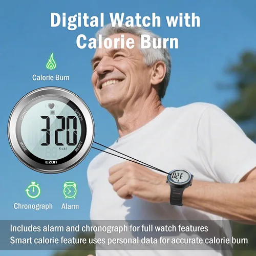 Vista 8 de EZON Monitor de frecuencia cardíaca y correa de pecho, monitor de frecuencia cardíaca de ejercicio, reloj deportivo con HRM, impermeable