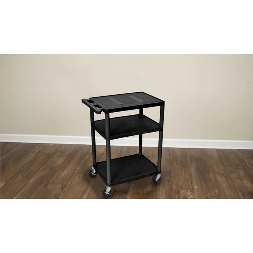 Vista 6 de LUXOR LE34-B Carrito AV de 34 "H - Tres estantes