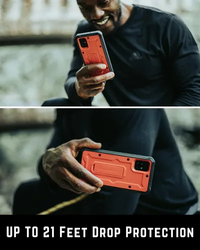 Vista 5 de Caseborne - Funda ArmadilloTek V compatible con Samsung Galaxy A72 5G (versión 2021), cuerpo completo resistente de grado militar con soporte
