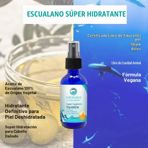Vista 6 de STREAM 2 SEA Aceite facial de escualano, vitamina E sin tiburones seguro