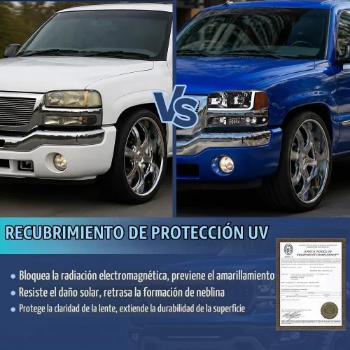 Vista 5 de Conjunto de faros LED DRL PIT66 para GMC Sierra 1999-2007, Yukon 00-06