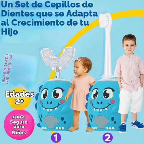 Vista 2 de Trueocity Cepillo de Dientes Eléctrico Automático en Forma de U para Niños, Cepillo de Dientes Automático Recargable para Niños Pequeños Cabezal