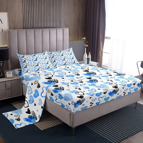 Vista 8 de Juego de sábanas femeninas de flores de rosas rojas, tamaño individual, juego de ropa de cama para el día de San Valentín, decoración de habitación