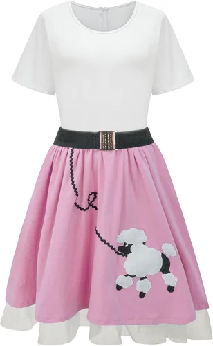 Vista 2 de EBYTOP Disfraces de Halloween de los años 50 para mujer, accesorios de caniche de los años 50