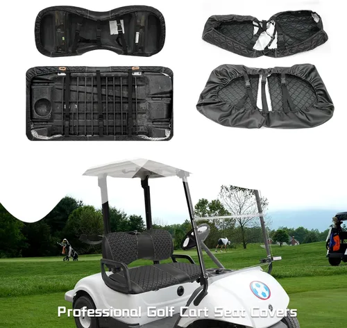 Vista 5 de XUANYUDG0769 Fundas de Asiento Delantero y Trasero para Carrito de Golf para EZGO TXT/RXV Club Car DS/Precedent Yamaha G29, Hechas de Vinilo