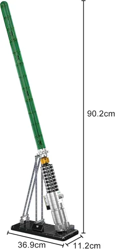Vista 5 de Mould King MOC 10140 MOC - Juego de bloques de construcción de sable de luz, hoja verde clásica con efecto de luz, soporte noble, soporte creativo