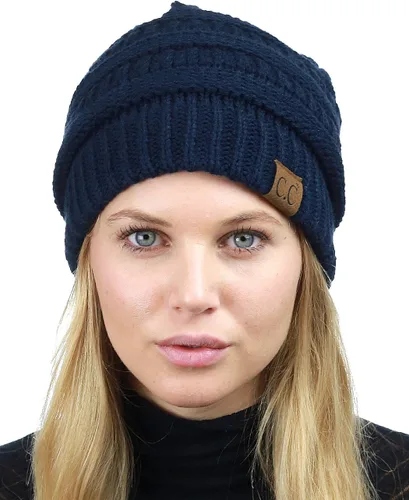 Vista 91 de C.C Trendy Warm Chunky Soft Stretch Cable Knit Beanie