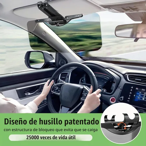 Vista 2 de Visera solar para automóvil, (juego de 2 piezas) UV400 antipolarizado/antirreflejo, ajustable, extensor de visera solar para automóvil, fácil