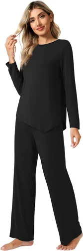 Vista 3 de WiWi Viscose from Bamboo Pajamas Set for Women Soft Long Sleeve Pj Sleepwear Knit Jammies Pants Lounge Sets Loungewear S-XXL