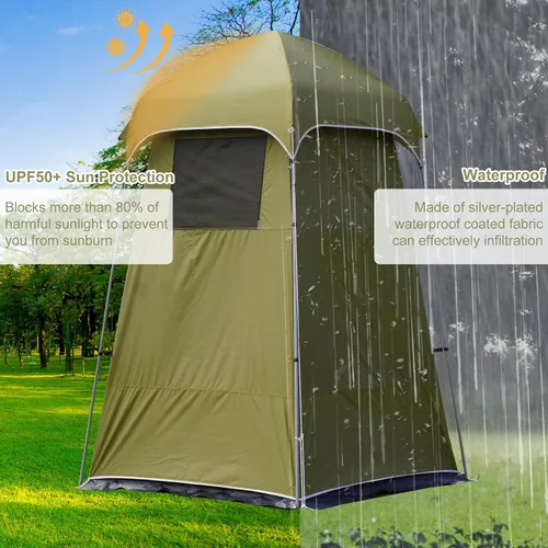 Vista 9 de Vidalido Tienda de ducha para acampar al aire libre, fácil instalación, tienda de campaña de privacidad, vestuario, tiendas de campaña portátiles