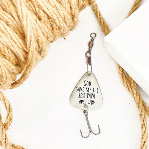 Vista 4 de Papa Gift Fishing Lure Christmas Stocking Stuffer Birthday Fathers Day Bday Present PAPA-Lure