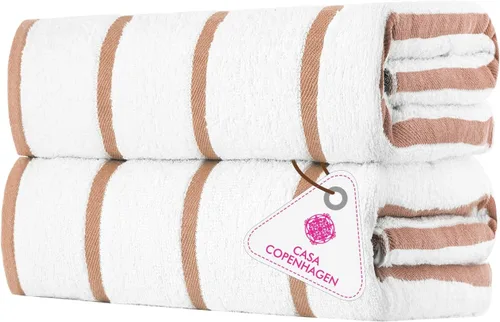 Vista 90 de CASA COPENHAGEN Exotic - Juego de 6 toallas de diseño de 100% algodón egipcio, color azul aguamarina, 550 GSM, 2 toallas de baño, 2 toallas de baño