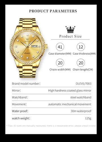 Vista 6 de OLEVS Reloj mecánico para hombre ahueca hacia fuera impermeable reloj de cuerda automático para hombres