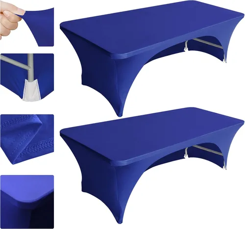 Vista 23 de Eurmax USA - Manteles rectangulares ajustables de elastano de 4 pies, mantel elástico para bodas, eventos o para decorar la mesa del patio