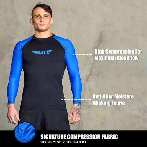Vista 2 de Elite Sports MMA, BJJJ, No-Gi, protección de entrenamiento de manga corta