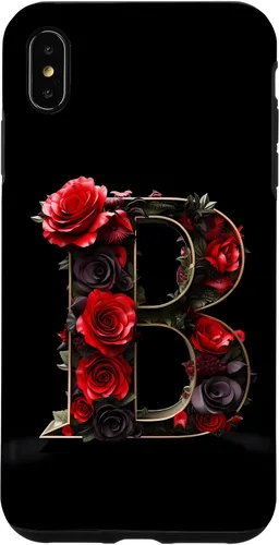Vista 11 de B Monogram Letter Red Roses Floral Case for iPhone 17