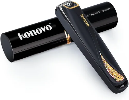 Vista 9 de Konovo - Juego de 5 piezas de cortaúñas, juego de manicura de acero inoxidable, kit de aseo de uñas de viaje para hombres y mujeres, cortaúñas