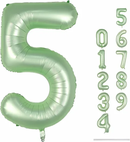 Vista 49 de Globo negro del número 0 para niñas y niños, 40 pulgadas, grande, número 0-9, de papel de aluminio, de Mylar para helio, juego de globos digitales