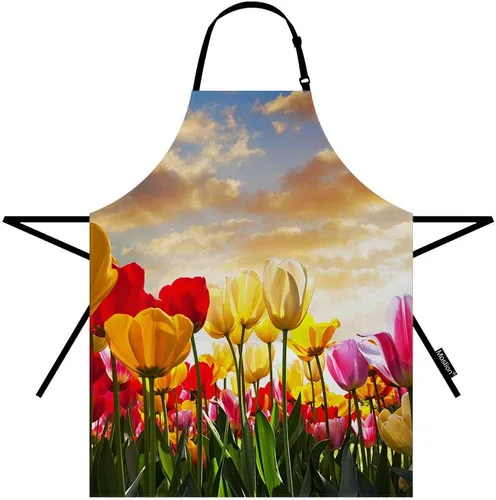 Vista 14 de Moslion Apron 31x27 Inch Kitchen Chef Waitress Cook Aprons Bib with Adjustable Neck for Women Men