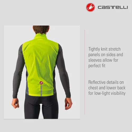 Vista 3 de Castelli Chaleco elástico de ciclismo Squadra para ciclismo de carretera y grava, ciclismo