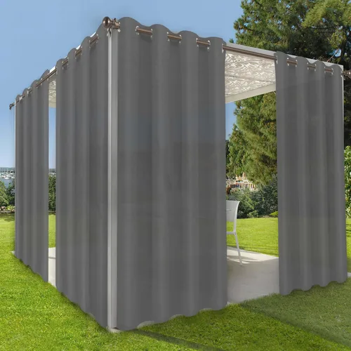 Vista 12 de OutdoorLines Cortinas impermeables para interiores y exteriores para patio – Panel de cortina de privacidad y bloqueo solar con ojales, resistente a