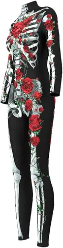 Vista 3 de Honeystore - Disfraz de esqueleto para mujer o Navidad, traje, traje, trajes ajustados 3D