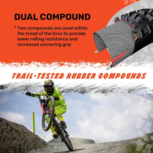 Vista 4 de MAXXIS Aggressor - Compuesto Dual - EXO, DD - Clasificación E25, Sin Cámara Principalmente Destinado para Uso en Rueda Trasera Fast-Rolling