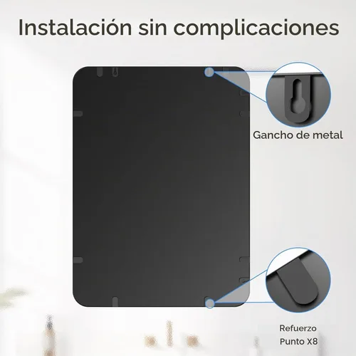 Vista 5 de USHOWER Espejo de baño negro para sobre el fregadero, 22 x 30 pulgadas, espejo rectangular negro mate para pared, espejo de tocador con marco