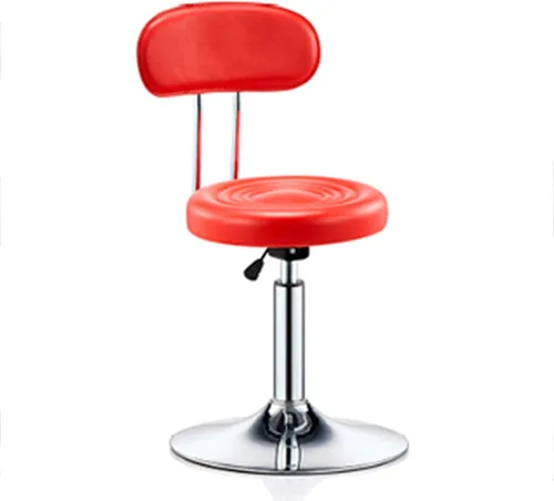 Vista 30 de Taburete de bar ajustable giratorio, chasis de acero grande, respaldo moderno para el hogar, taburete redondo de pierna alta, carga de 220.5 lbs