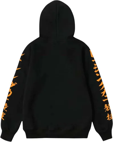 Vista 2 de SOLY HUX Sudadera con capucha para hombre con estampado de letras de automóvil, manga larga, cordón, Negro