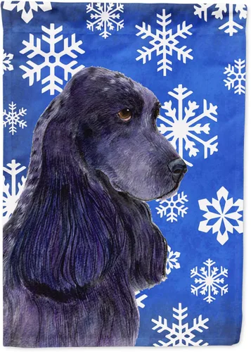 Vista 196 de Caroline's Treasures SC9374GF Bulldog English Snow flakes Holiday Garden Flag Buzón Bandera decorativa para patio exterior, patio, obras de arte