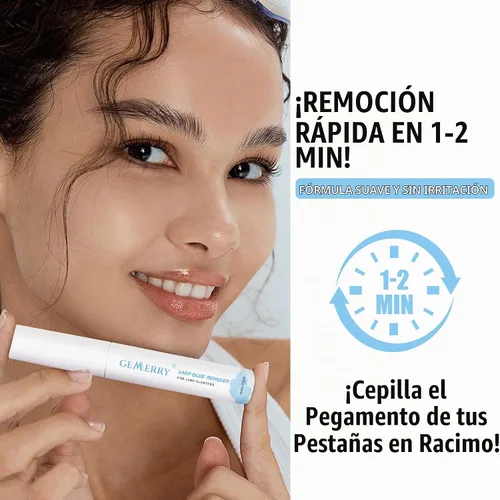Vista 2 de GEMERRY Removedor de pestañas para extensiones de pestañas 5ml Pegamento para racimos de pestañas para racimos de pestañas Removedor de extensiones