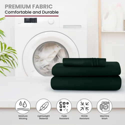 Vista 195 de LUX Décor - Juego de sábanas Twin de microfibra ultrasuave de 3 piezas con sábana encimera, sábana bajera de 16 pulgadas de profundidad y funda