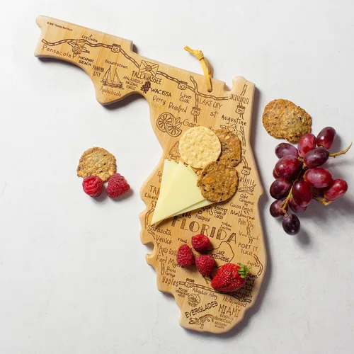 Vista 5 de Totally Bamboo Destination Tabla de cortar con forma del estado de Florida, tabla de servir charcutería y queso, regalo de Florida para decoración