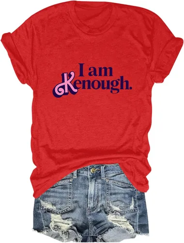 Vista 3 de Camiseta de manga corta con texto en inglés "I Am Enough para hombres y mujeres