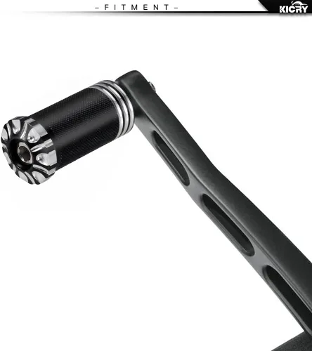 Vista 3 de Clavija de Cambio Palanca de Cambio de Motocicleta CNC Billet Negra Reposapiés Compatible con Harley Dyna Sportster Softail Street Road Glide Negro-a