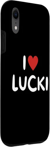 Vista 45 de Funda con corazón rojo para iPhone 16 I Love Lucki