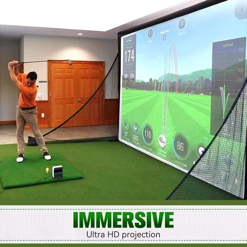 Vista 2 de Aikeec - Pantalla de impacto para simulador de golf: Pantalla de impacto de golf de 7 mm de espesor para entrenamiento en interiores/hogar/garaje