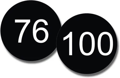 Vista 15 de Etiquetas para siesta, calcomanías de círculo numeradas negras, calcomanía Negro con números blancos