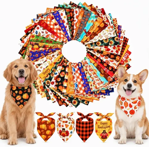 Vista 14 de Newwiee - 200 bandanas de Halloween para perros a granel, L, 25 x 17