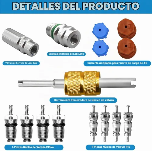 Vista 7 de CANIPHA Kit de núcleo de válvula de aire acondicionado, kit de conversión R12 a R134a R134a Sistema de refrigeración A/C núcleo de válvula, kit