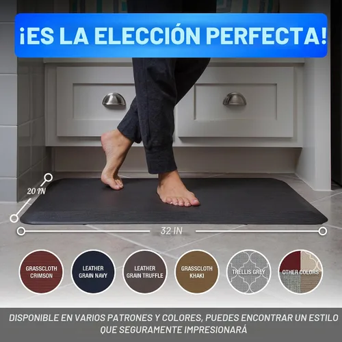 Vista 5 de NewLife de GelPro Alfombrilla de cocina antifatiga con cojín de espuma ergonómica, acolchada, resistente a manchas, impermeable, antideslizante
