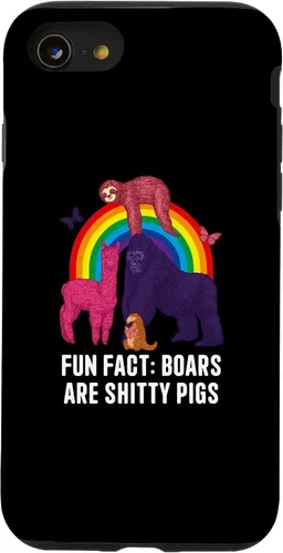 Vista 13 de iPhone 12 mini Boars Are Shitty Pigs Funny Animal Pun Humor Animal Meme Case