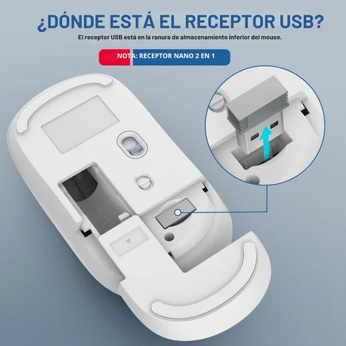 Vista 7 de JOYACCESS Combo ergonómico de teclado inalámbrico y ratón, teclado inalámbrico de tamaño completo diseñado con soporte para teléfono y Blanco