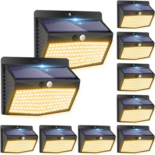 Vista 53 de Peasur 1 paquete de luces solares con sensor de movimiento para exteriores