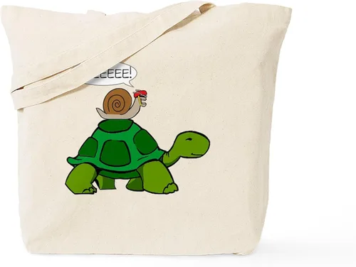 Vista 12 de CafePress Bolso de mano de tortuga para bebé, bolsa de lona natural, bolsa de compras reutilizable